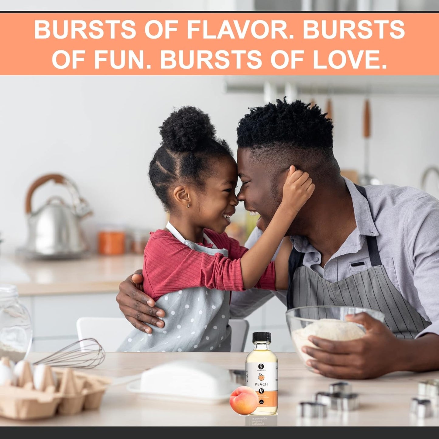 Dolce Flav Peach Extract (Oil-Soluble) 1 Gallon – Kosher, Sugar-Free, Concentrated Juicy Peach Flavoring for Baking, Chocolates & Desserts