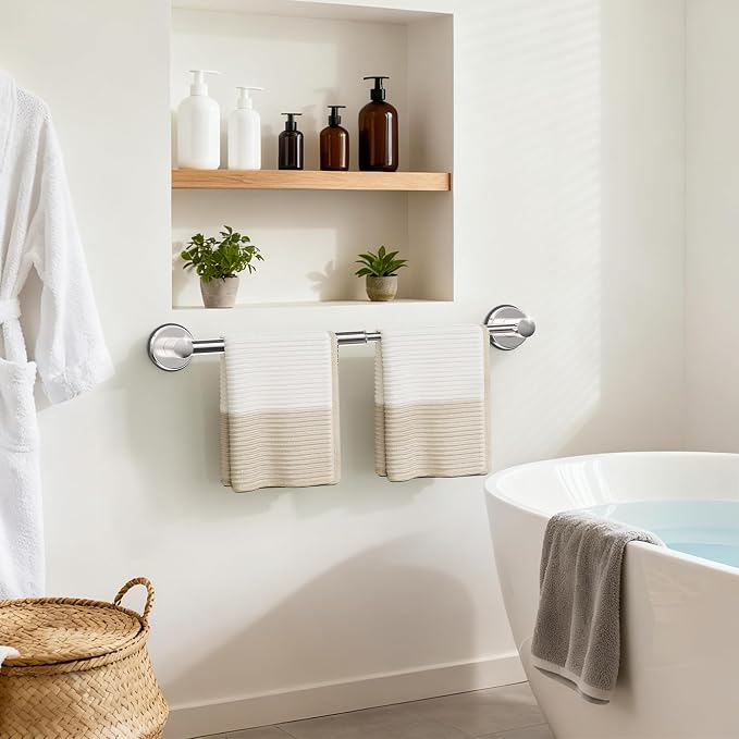 Suction Cup Towel Bar 14.6-24" Stainless Steel No Drill Towel Rack - Image 7