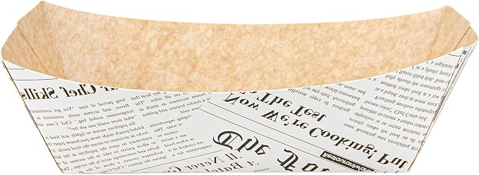 Restaurantware Paper lb Newsprint Food Tray Boat, 200 Pack - Image 13