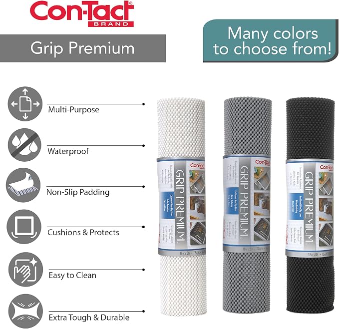 Con-Tact Brand Grip Premium Shelf Liner, Thick and Non-Adhesive Drawer Liner, Multi-Purpose and Easy to Use, 20" x 4', Taupe, Pack of 6 - Image 6