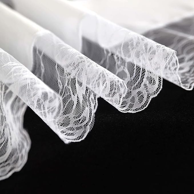 Efavormart 16"x108" White Faux Burlap Jute Lace Table Runner Boho Chic Rustic Decor - Image 9
