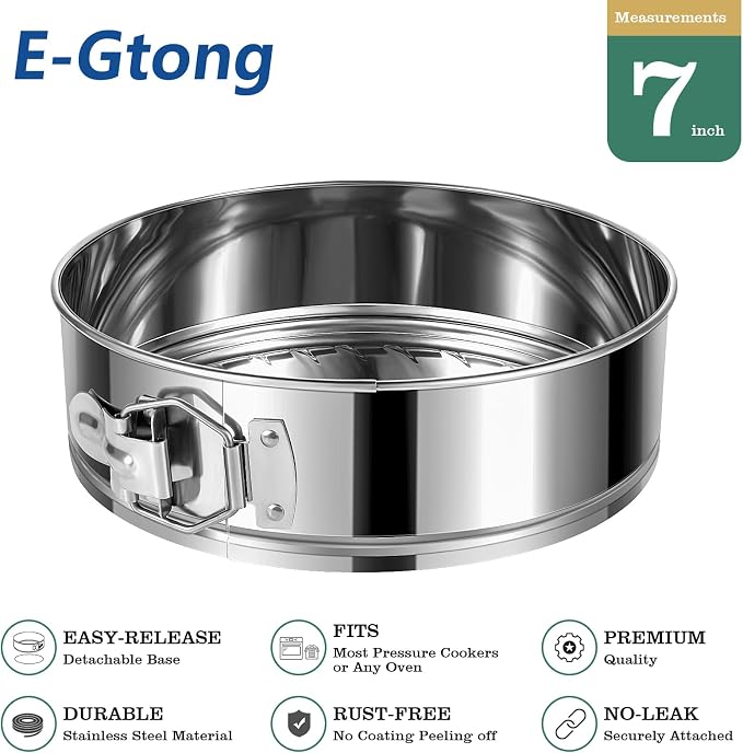 7-Inch Springform Cake Pans, Removable Bottom, 304 Stainless Steel | Leakproof & Nonstick Cheesecake Pan, Easy Releasing, Dishwasher Safe, Round Spring Form Cake Pan For Baking - Image 8