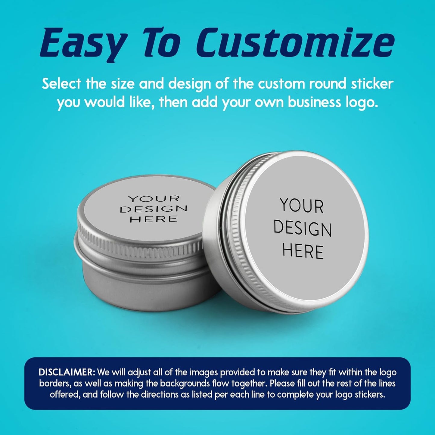 100 Custom Vinyl Stickers - Upload Your own Image, Text, Design, Logo - Personalized Logo Labels for Handmade, Packaging, Bottle, Jars, Candle, Brand Stickers (Gray, 2x2)