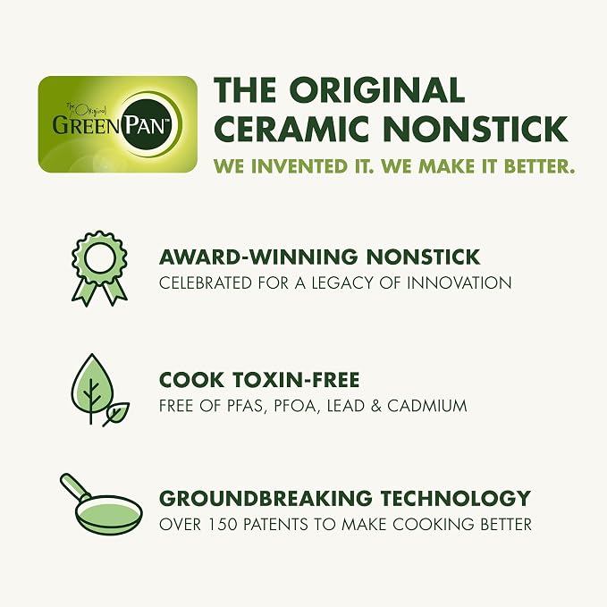 GreenPan Treviso Stainless Steel Healthy Ceramic Nonstick, 12" Frying Pan Skillet with Lid, PFAS-Free,Clad, Induction, Dishwasher Safe, Silver - Image 8