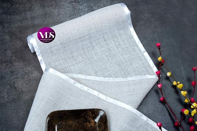 VDS Pack of 20, Burlap Table Runner with White Lace Edge, 100% Natural Jute Rustic Hessian Table Cloth Centerpiece for Wedding Birthday Party Banquet Table Decoration (Size 12X108 Inch)(White) - Image 6