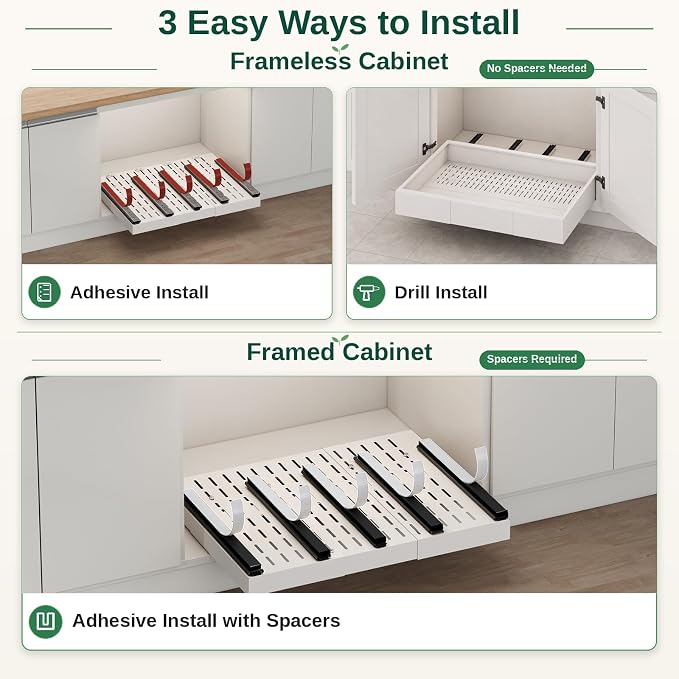 Fokyfok Pull out Cabinet Organizer,Expandable,No Drill,Heavy Duty,Kitchen - Image 6