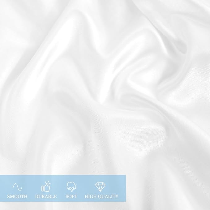 12 Pack 90 Inch Round Satin Tablecloth, White - Image 8