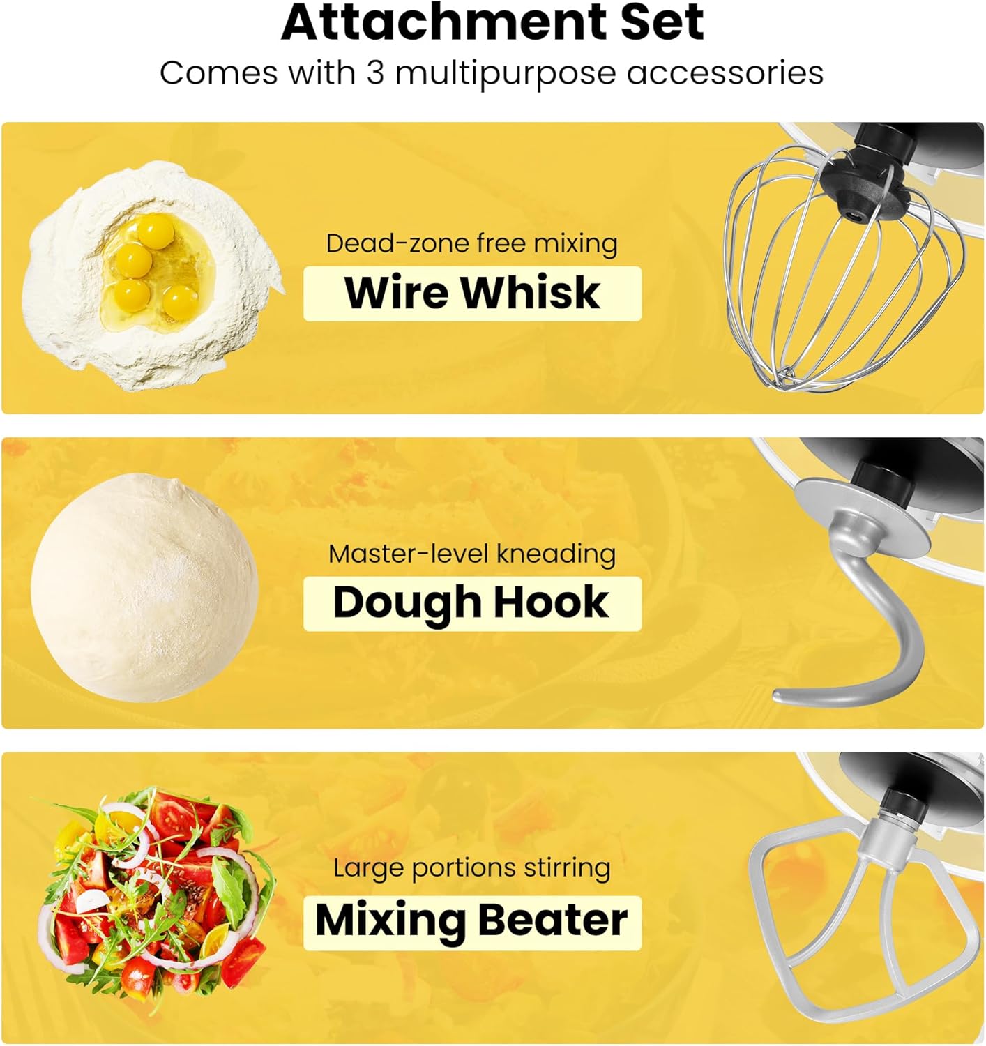 VIVOHOME Stand Mixer, 660W 10 Speed 6 Quart Tilt-Head Kitchen Electric Food Mixer with Beater, Dough Hook, Wire Whip and Egg Separator, Red