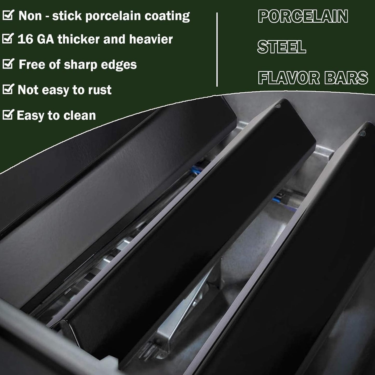 Flavorizer Bars Heat Plates for Weber Genesis 300 Series E-310/E-320/E-330/EP-310/EP-320/EP-330/S-310/S-330 Gas Grill, 17.5 inches Porcelain Steel Grill Replacement Parts, Set of 7621