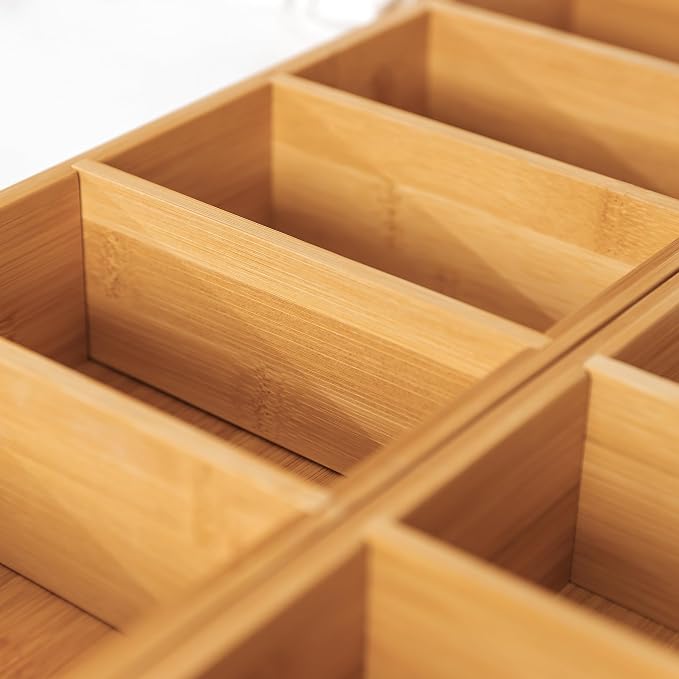 KitchenEdge Utensil & Junk Drawer Organizer, Small, 2 Pack, Bamboo - Image 7