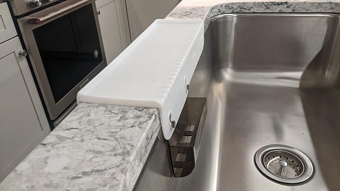 SiliSink Kitchen Sink Edge Protector, Splash Guard, 4in x 14in, White - Image 6
