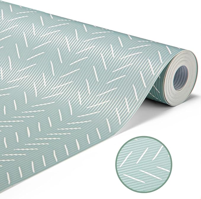 Glotoch Drawer Liner and Shelf Liner, 17.5" W x 360" L, Green Herringbone - Image 9
