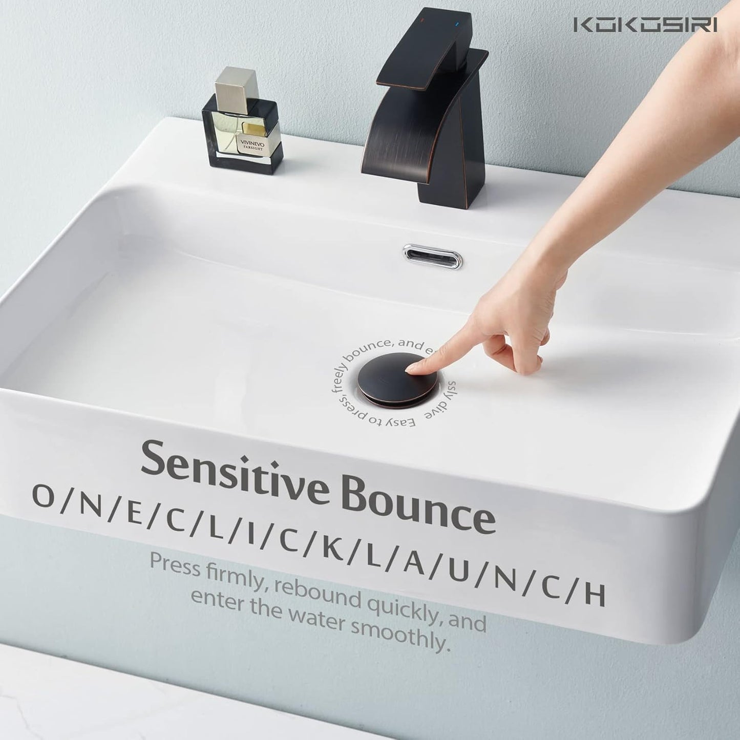 KOKOSIRI Pop Up Sink Drain with Strainer Basket, Oil Rubbed Bronze Bathroom Sink Drain with Detachable Hair Catcher Anti Clogging for Vanity Vessel Sink Without Overflow, C1002ORB