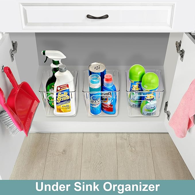 Sorbus Fridge Organizers and Storage, Clear Plastic Bins (Small, 8 Pack) | Handled containers keep crafts, clothing and household supplies sorted across pantries, cabinets, refrigerators and closets. - Image 6