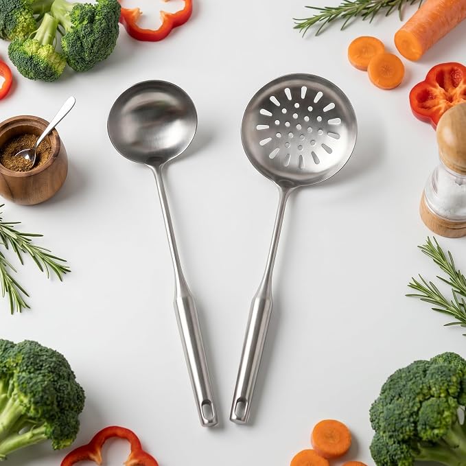 304 Stainless Steel Cooking Utensils Set, Stainless Steel Kitchen Utensils Set Cookware, Cooking Utensils Set Stainless Steel (2, silver) - Image 6