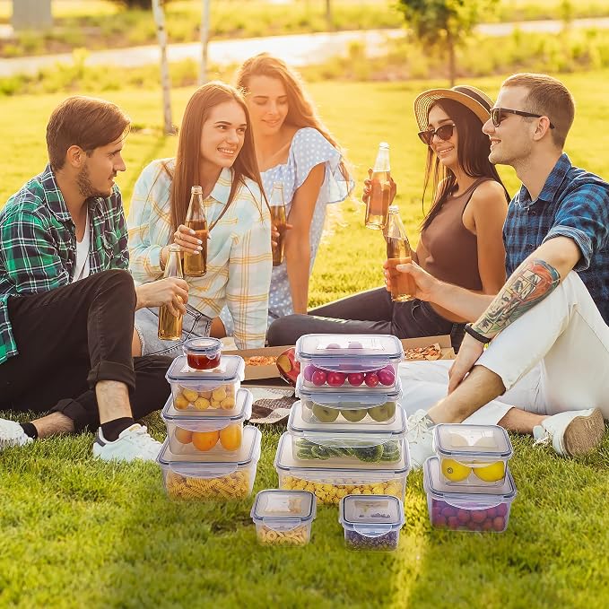 JSCARES 44 PCS Food Storage Container with Lid (22 Lids & 22 Containers) | Leakproof Meal-Prep Containers for Kitchen Storage Reusable Plastic Microwave/Dishwasher Safe with Labels & Pen - Image 7