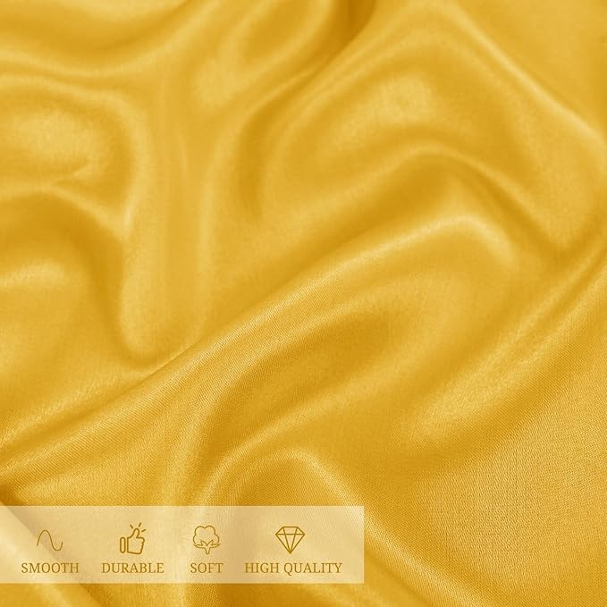 12 Pack 120 Inch Round Satin Tablecloth, Gold - Image 9