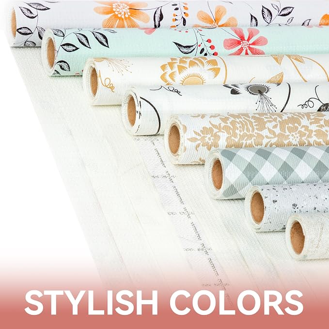 Shelf Liner 12In x 10FT Non Adhesive Black White Floral Leaves (2 Rolls) - Image 9