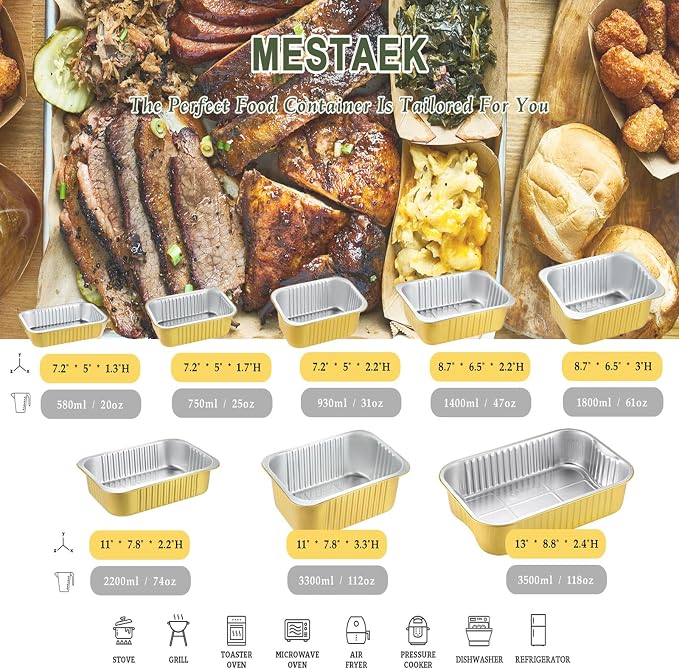 7.5 lb Foil Pans with Lids, 20 Pack, 13 x 8.8 Inch - Image 9