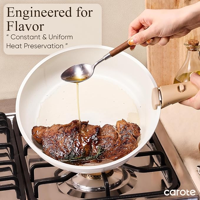 CAROTE 21pcs Pots and Pans Set Non Stick, Cookware Set Detachable Handle - Image 7