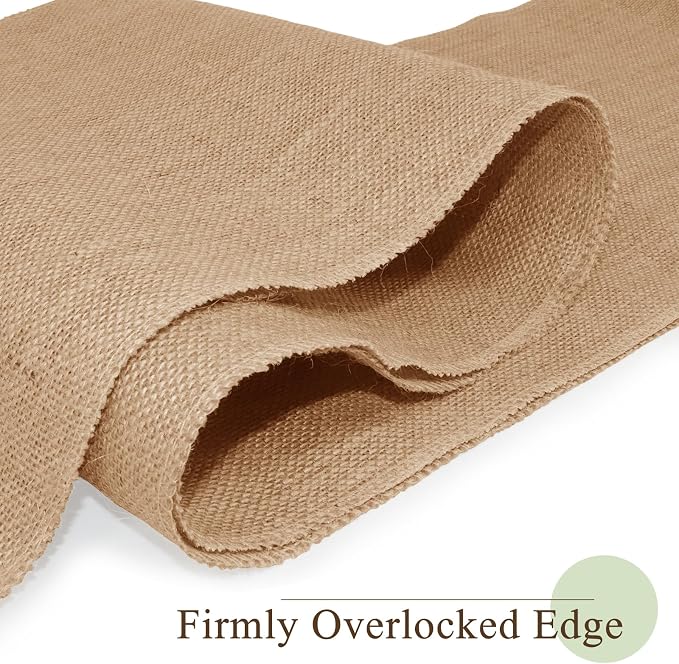 12" x 11 Yards Burlap Table Runner Roll with Finished Edges - Image 7