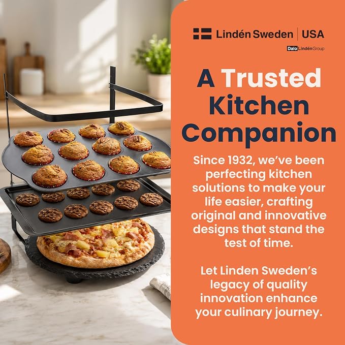 Linden Sweden Metal Baker’s Cooling Rack - Cooling Racks for Cooking and Baking - Storage for Craft and Baking Supplies - Collapsible Racks for Pizza Stones, Cookie Sheets, Pans - 22x 10x 1 Inches - Image 8