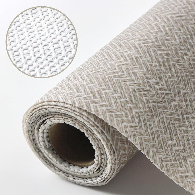 Beige Linen Shelf Liner Kitchen Cabinet Drawer Liner 12IN x 10FT - Image 9