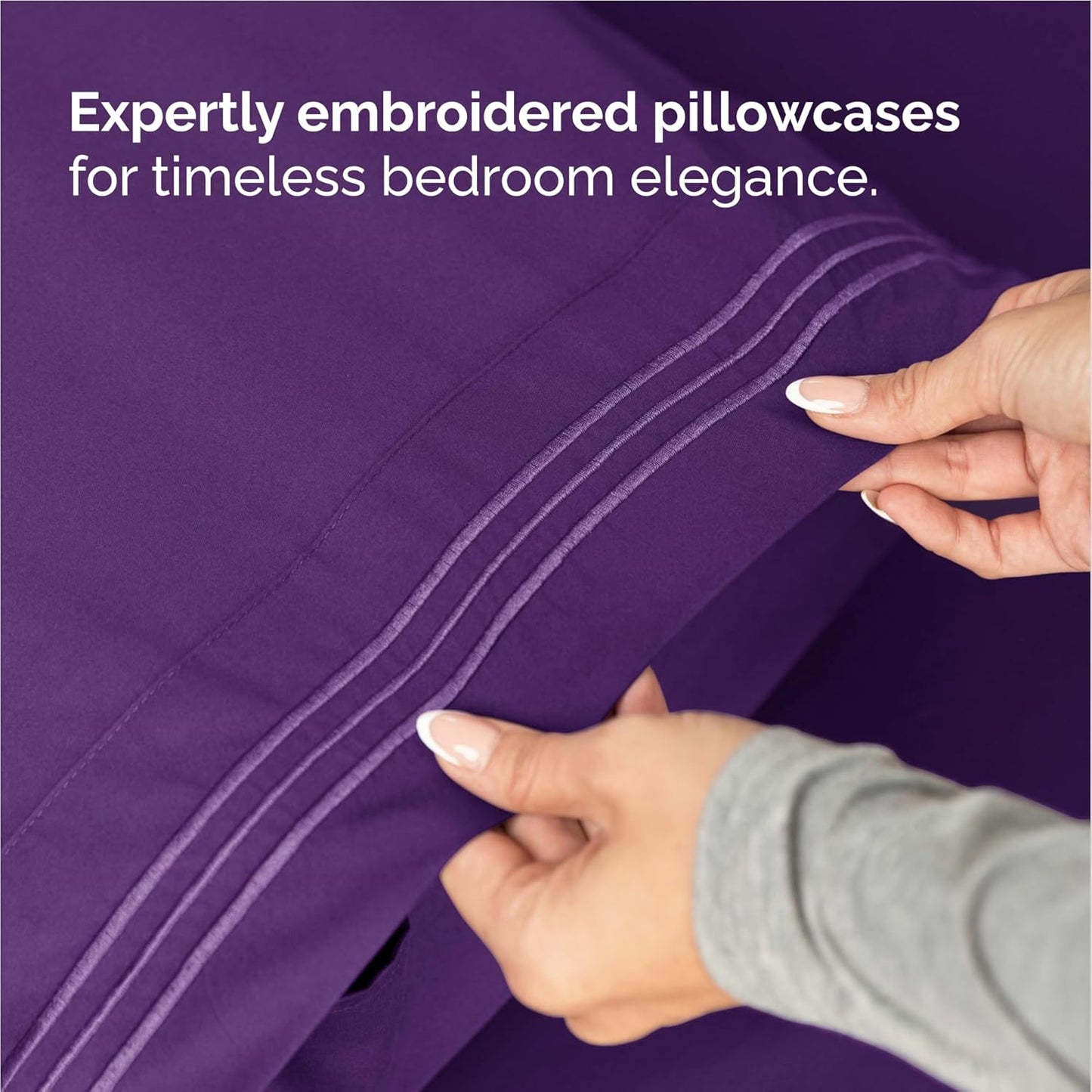 Twin XL Size 3 Piece Sheet Set - Comfy Breathable & Cooling Bed Sheets Set - Hotel Luxury Bedding for Women, Men, Kids, Teens, Boys & Girls - Deep Pockets, Ultra-Soft, Wrinkle Free - Oeko-Tex - Purple