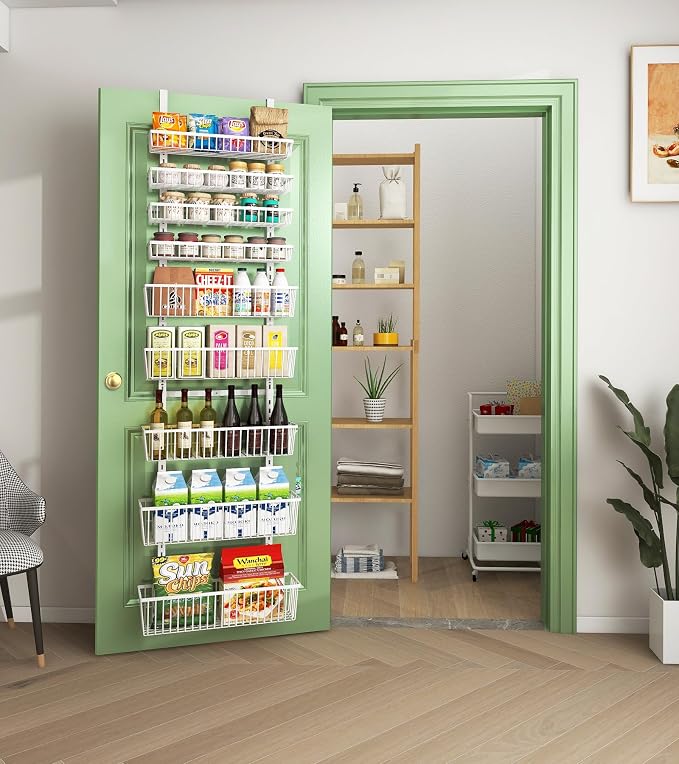 Mefirt White 9-Tier Over The Door Pantry Organizer, Pantry Organization - Image 9