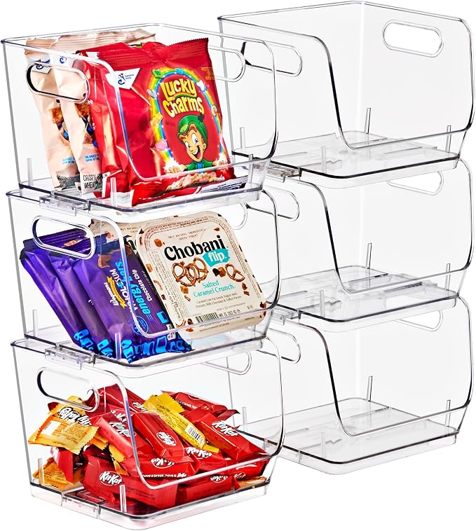 Sorbus Clear Pantry Organizer with Stackable Storage Bins, Open Front - Image 8