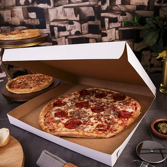 Southern Champion Tray 1470 Paperboard White Pizza Box, 18" Length x 18" Width x 1-7/8" Height (Case of 50) - Image 4