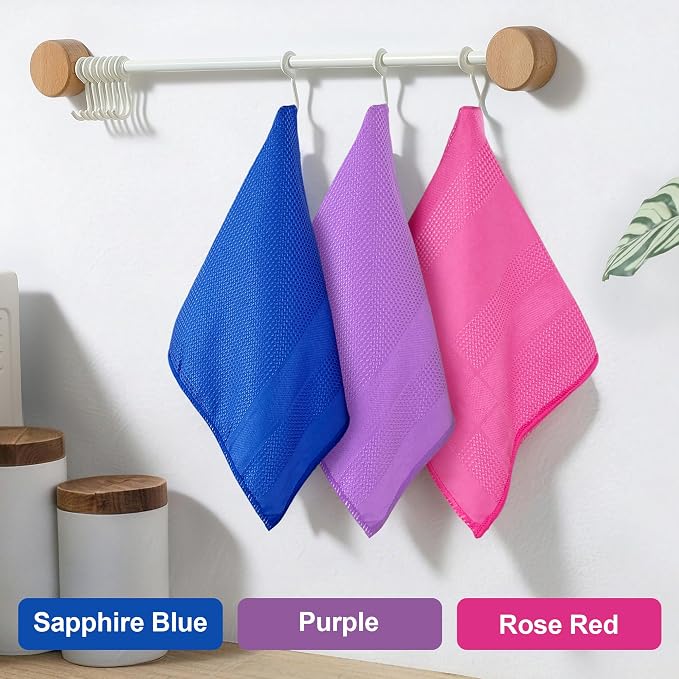 JOYMOOP Microfiber Waffle Weave Cleaning Cloth,Highly Absorbent Kitchen Towels,Quick Drying Lint Free Dish Towels for Kitchen,6 Pack, Mixed Color, 15.7×15.7inch - Image 9