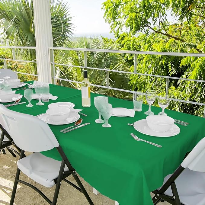 12 Pack Green Tablecloths for Rectangle Tables, 60 x 126 Inch - Image 7