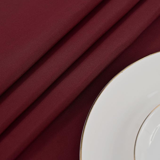 8 Pack Burgundy Round Tablecloths, Diameter of 120 inch - Image 8