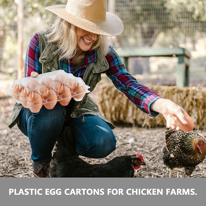 120PCS Egg Cartons Cheap Bulk, Clear Egg Cartons for Chicken Eggs | Reusable Chicken Egg Container Bulk Egg Holders for Refrigerator, Storage, Family, Chicken Farm, Market - Image 6
