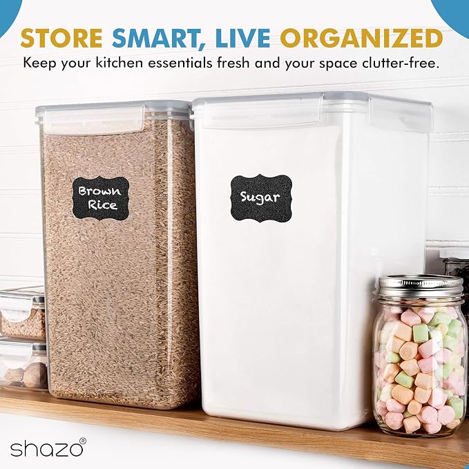 Shazo 2 PC (9.5L | 321 Oz) Extra Large Bulk Food Storage Containers with Airtight Lids for Flour, Sugar, Rice, Cereal & Pasta - Leakproof, BPA-Free Plastic Canisters for Kitchen & Pantry Organization - Image 8