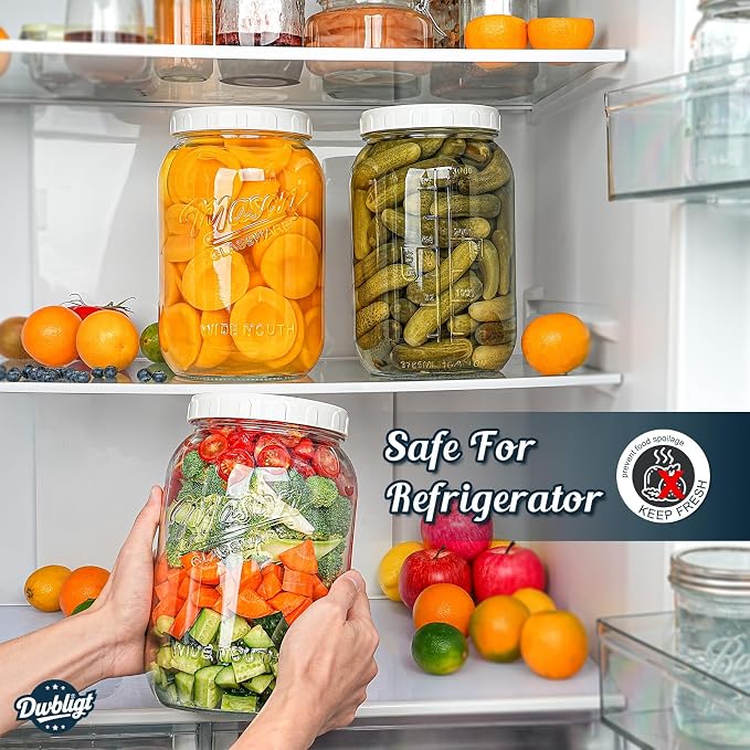 2 Pack Wide Mouth Mason Jars with Airtight Lid and Silicone Gasket | 1 Gallon Large Glass Containers for Food Storage like Flour Sugar, Sun Tea, Kombucha, Refrigerator Safe Fermentation Jar - Image 9