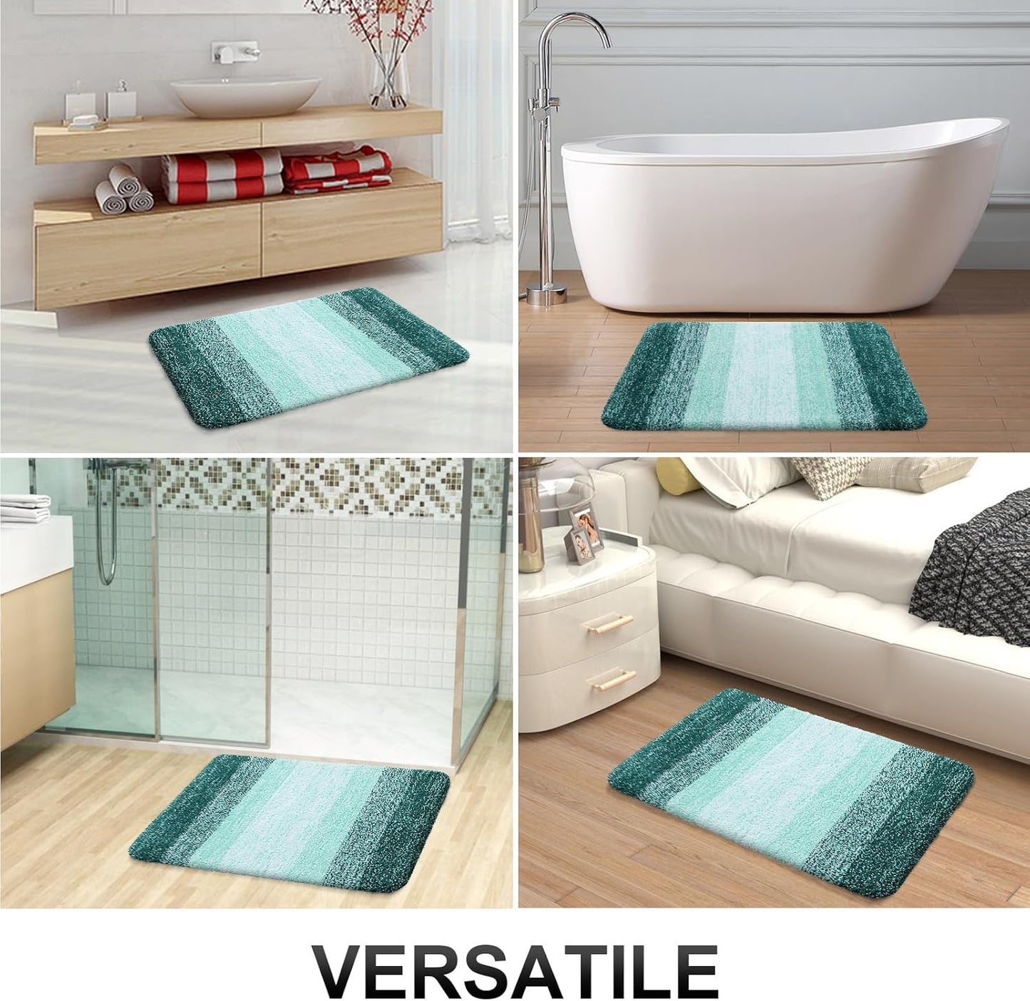 OLANLY Bathroom Runner Rugs 54x24, Extra Soft Absorbent Microfiber Bath Rugs, Rubber Backing, Quick Dry, Washable Bath Mats for Bathroom Floor, Tub and Shower, Home Decor Accessories, Blackish Green