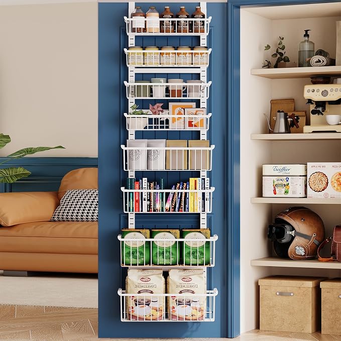 MSERCUOR Over The Door Pantry Organizer, 8-Tier Black Pantry Door Organizer - Image 9