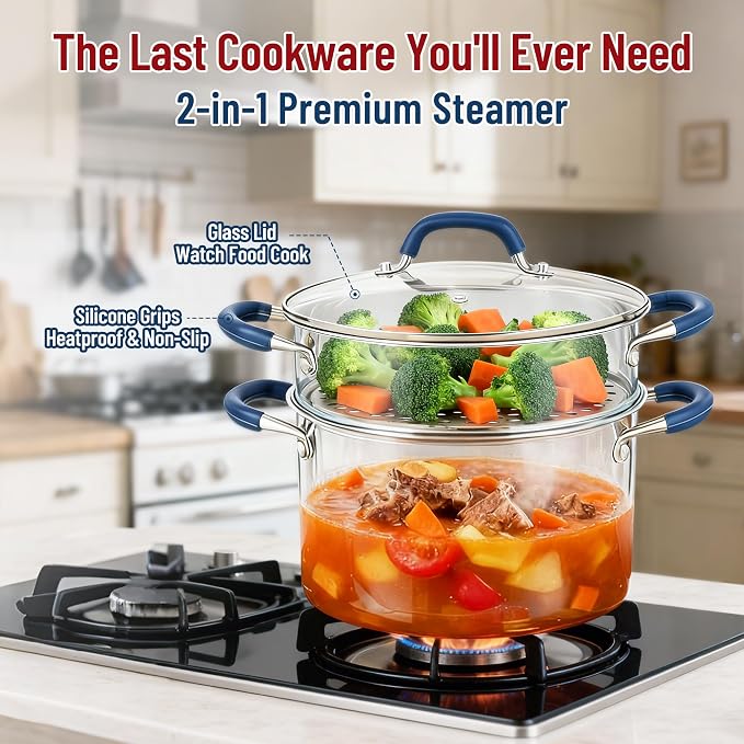 ARC 6QT Stainless Steel Stock Pot w/Steamer Basket, Induction-Ready - Image 7