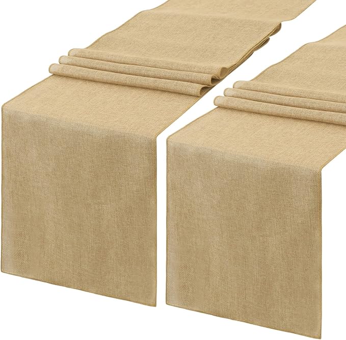 Burlap Table Runners Jute Farmhouse Table Linens 2 Packs 13x84 Inch - Image 8