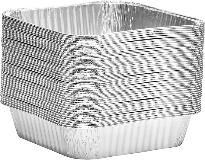 8x8 Disposable Aluminum Pans - 10 Pack Foil Pans For Cooking, Baking Cakes, Roasting & Homemade Breads - Disposable Food Containers - Image 7