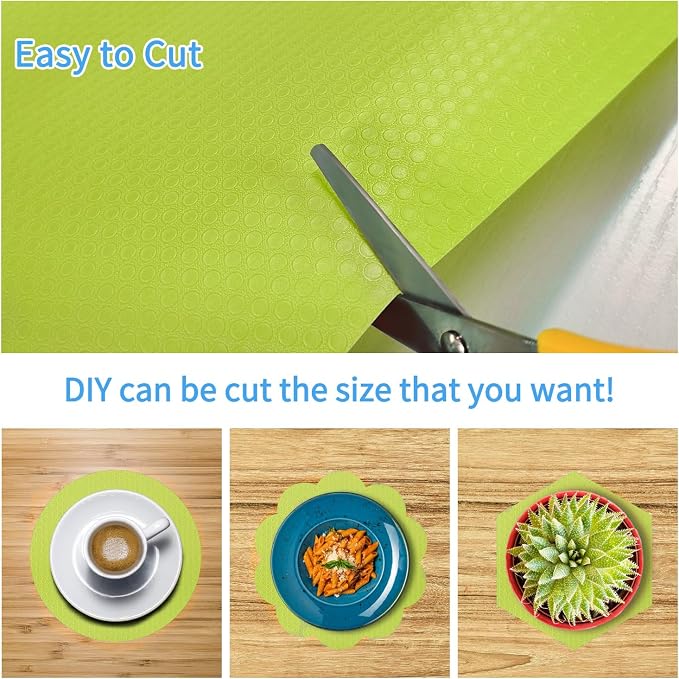 Bloss Shelf Liners, Non Adhesive EVA Drawer Mat Liners Roll for Bathroom, Kitchen, Desks, Deco Shelves 17.7x59 inch-Green - Image 6