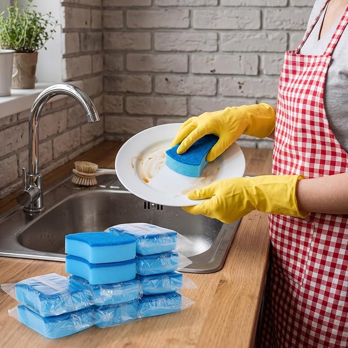 50 Pcs Individually Wrapped Sponges Uncompressed Blue - Image 7