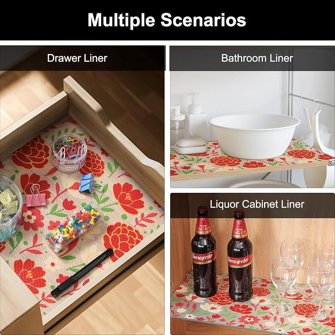 Cooyes Shelf Liner – Premium Non-Adhesive Cabinet & Drawer Liner for Kitchen – Waterproof Shelf Paper with Modern Pattern – Durable EVA Cabinet Mat – Easy to Cut (17.5" W x 120" L) - Image 8
