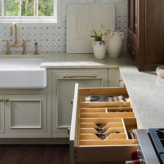 Rev-A-Shelf Trim-to-Custom-Fit Utensil Drawer Organizer, 33.11"x21.97" | Spoons, Forks, Silverware, and Cutlery Drop-In Storage Tray for Kitchen Cabinet Organization - Image 9