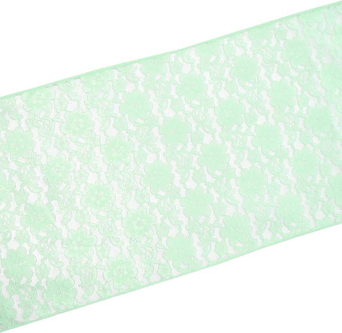 Zen Creative Designs 10 Pack Floral Lace Table Runner Sheer Lace Event Party Wedding Table Decor (12" by 72", Mint) - Image 2