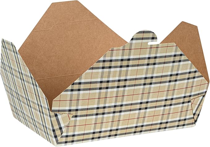 Restaurantware-Bio Tek 8.5 x 6.2 x 1.9 Inch Food Containers, 200 Durable Takeaway Boxes - Disposable, Sturdy, Plaid Paper 49 Ounce Takeout Boxes, Rectangle, For Takeouts And Delivery, Or Picnics - Image 16