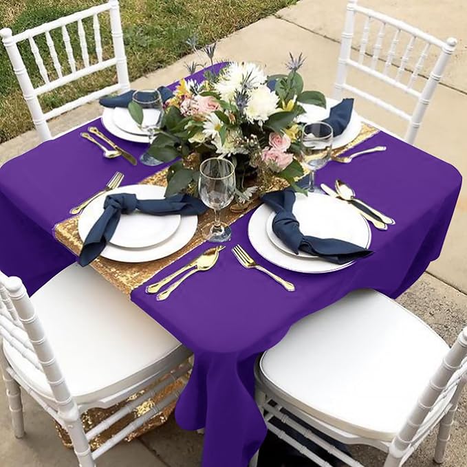 Fitable 6 Pack Purple Tablecloths 70 Inch Round for 36"-48" Tables - Image 9
