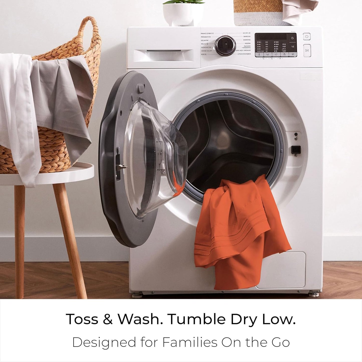 Mellanni King Sheets Set - 4 PC Iconic Collection Bedding - Hotel Luxury, Extra Soft, Cooling Bed Sheets - Wrinkle, Fade, Stain Resistant (King, Poppy Orange)